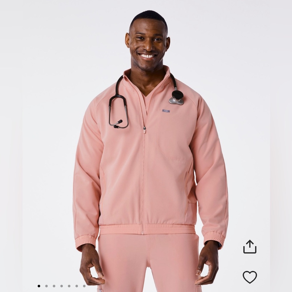 Figs men’s cobaki jacket pink sand